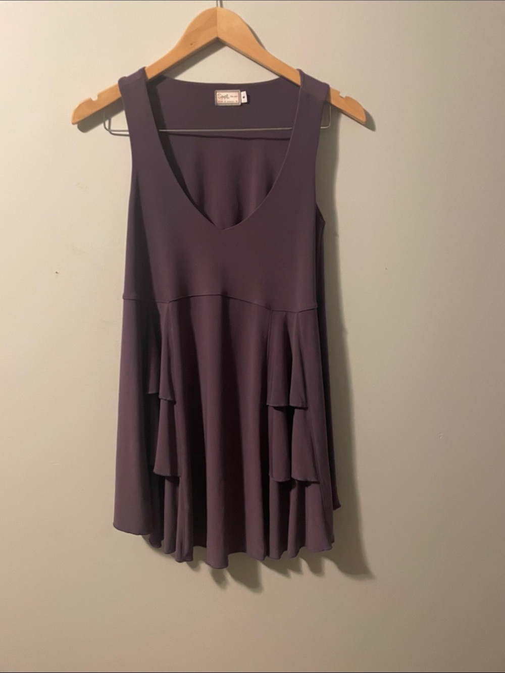 Sympli Eggplant Purple Tiered Swing Tank size:6